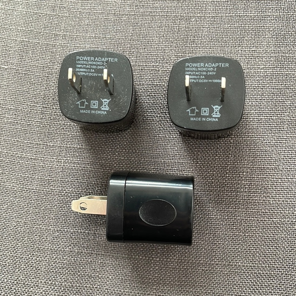 3 Black USB Power Adapters
